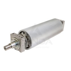 COMPLETE FRONT CORN CRACKER ROLLER 100 TOOTH (CHROME PLATED)