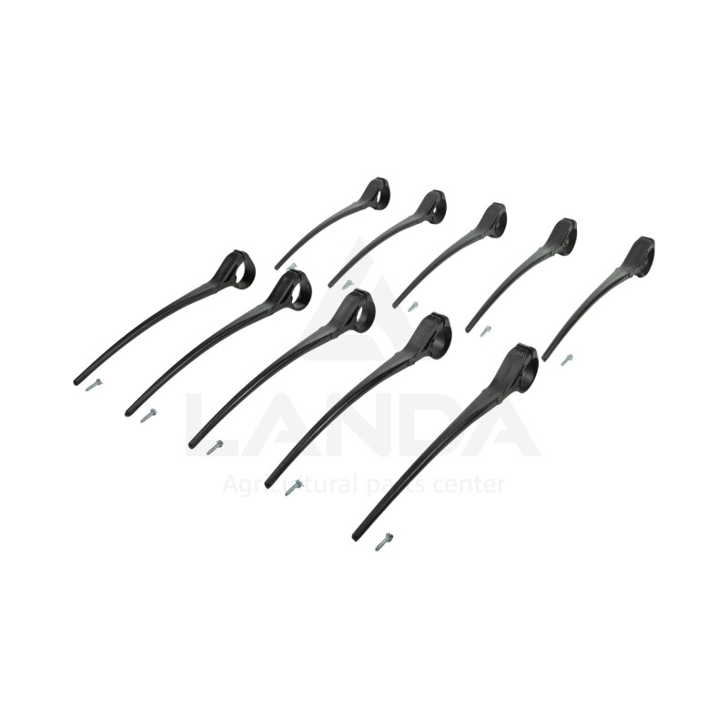KIT DE 10 DENTS DE RABATTEUR PLASTIQUE LATERALE (Visserie incluse)
