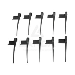 KIT DE 10 DENTS DE RABATTEUR PLASTIQUE AVEC PLAT A DROITE (Visserie incluse)