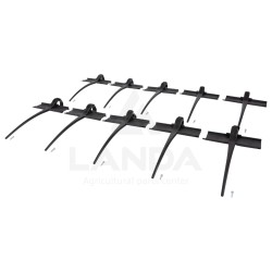 KIT DE 10 DENTS DE RABATTEUR PLASTIQUE AVEC DOUBLE PLAT (Visserie incluse)