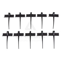 KIT DE 10 DENTS DE RABATTEUR PLASTIQUE AVEC DOUBLE PLAT (Visserie incluse)