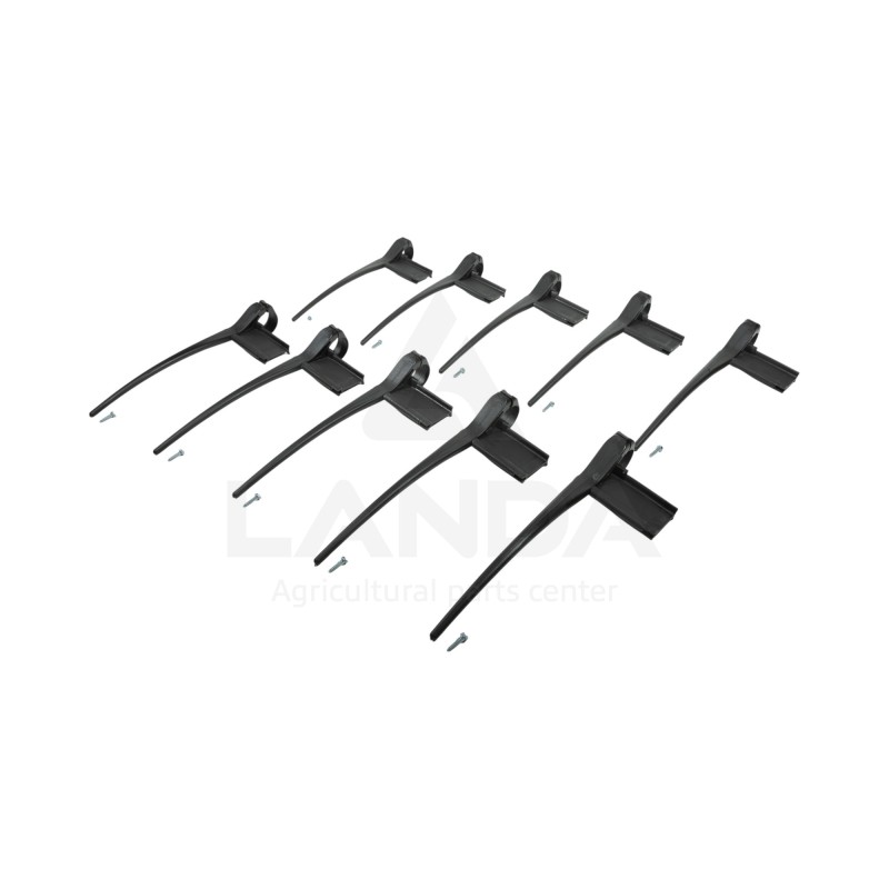 KIT DE 10 DENTS DE RABATTEUR PLASTIQUE AVEC PLAT A GAUCHE (Visserie incluse)