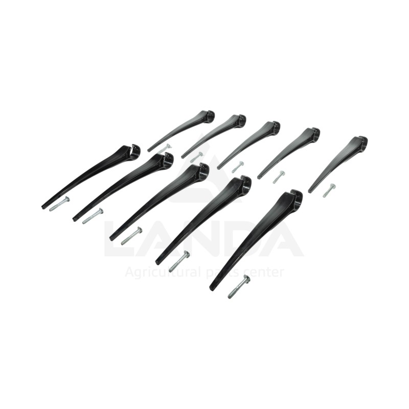 KIT DE 10 DENTS DE RABATTEUR PLASTIQUE (Visserie incluse)