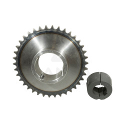 PIGNON 38 dents, 19.05S(3/4),Diám 45, rainure de clavette 14mm