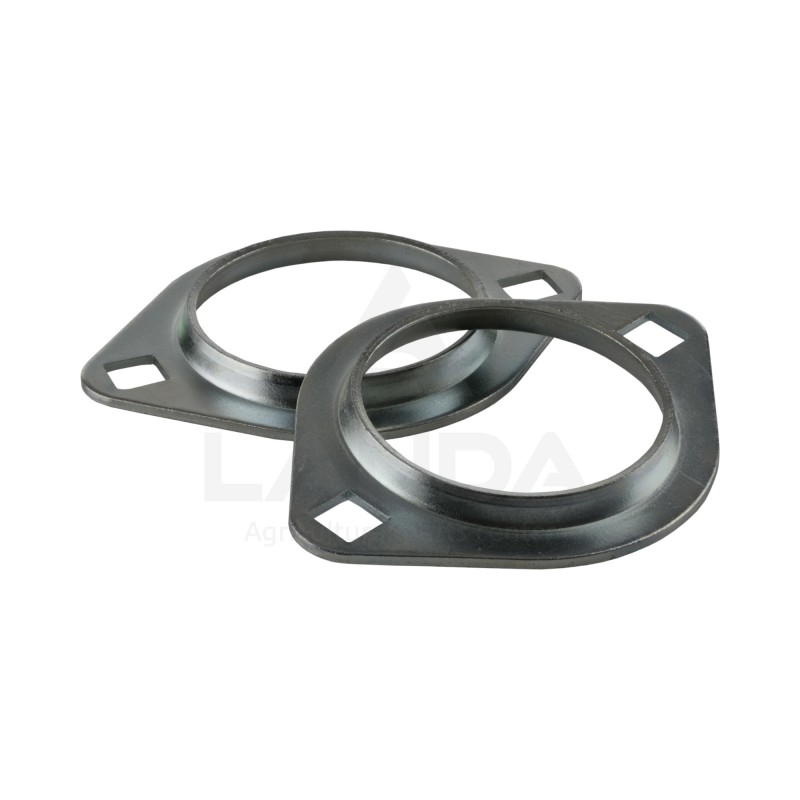 SET OF 2 OVAL FLANGE BEARING HOUSINGS (WITH GREASE NIPPLE)