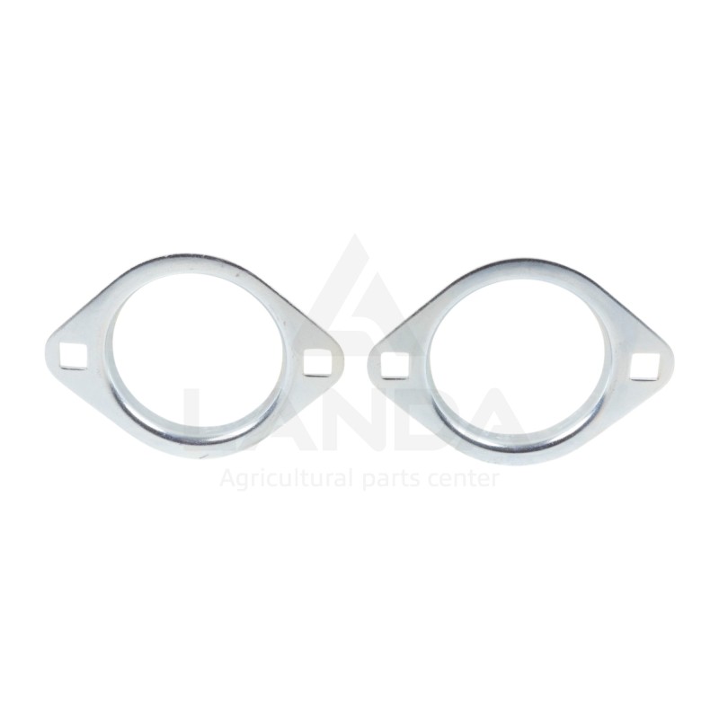 SET OF 2 OVAL FLANGE BEARING HOUSINGS (WITH GREASE NIPPLE)